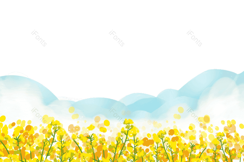 远山图片,插画元素,素材PNG,花朵免抠素材